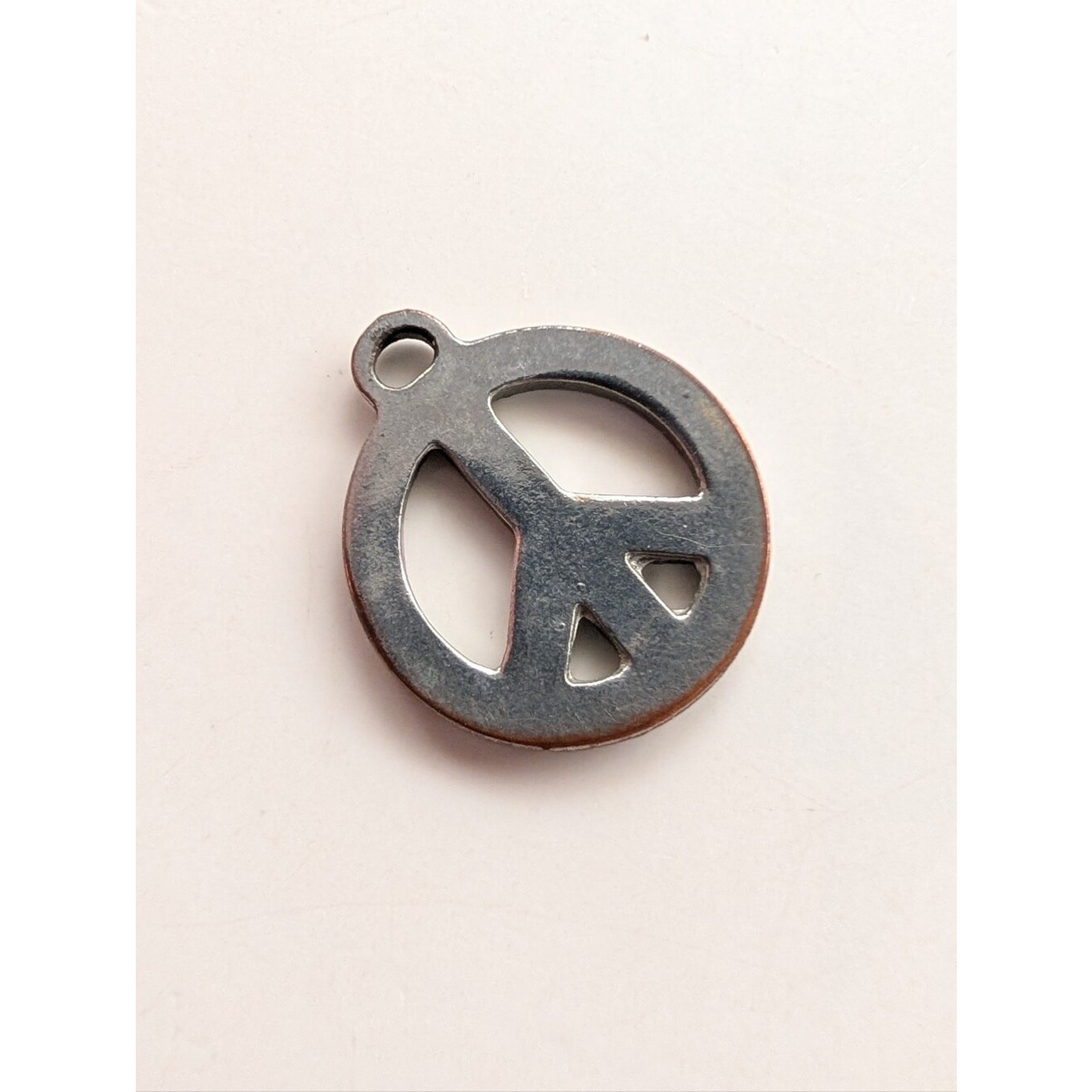 Vintage Y2K 90s Rainbow Peace Symbol Boho Hippie Collectible Mini Pendant Charm