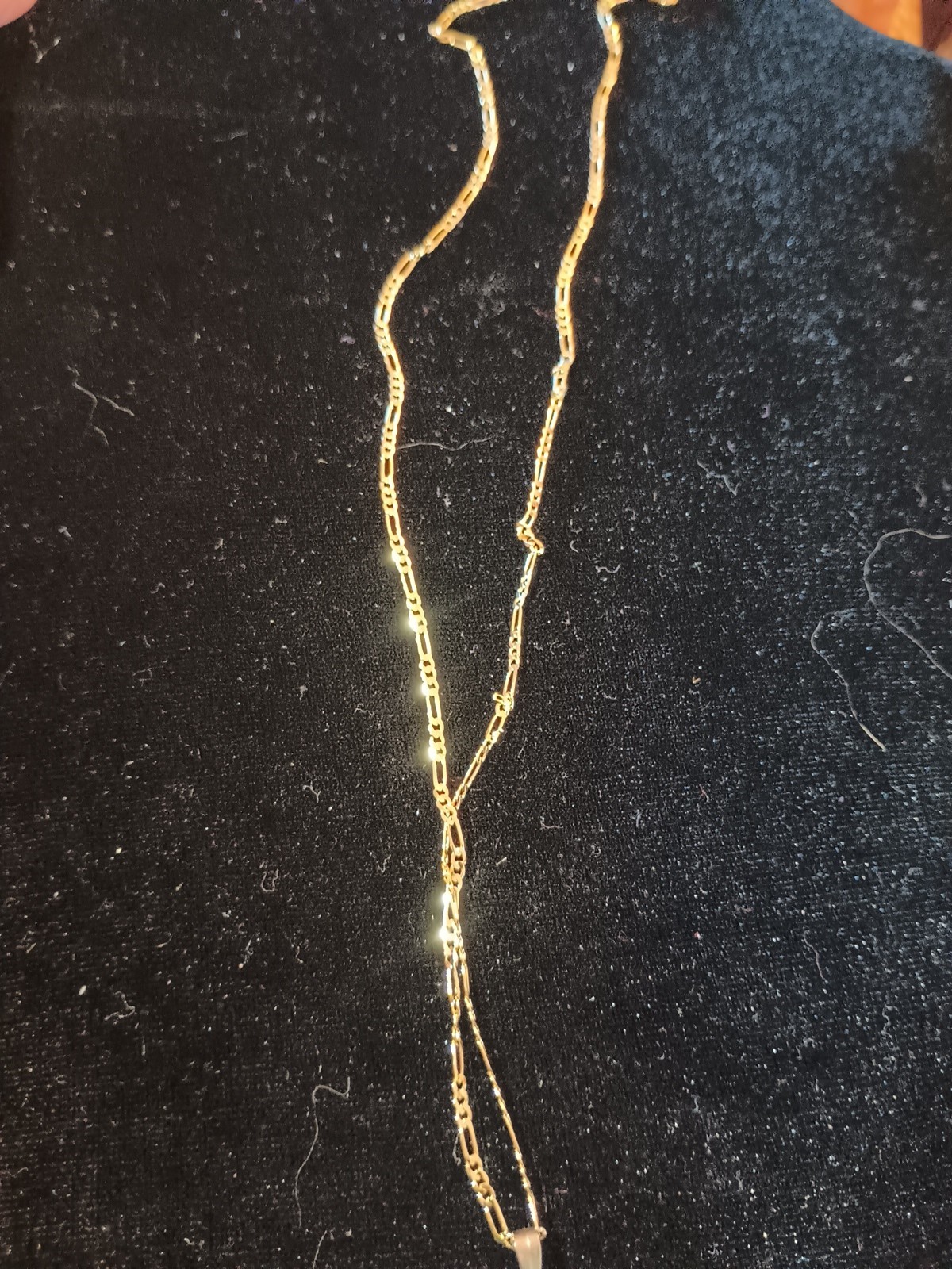 XP Chain Necklace 17″, 14 K Figaro Gold Plated. Pendant Not Included