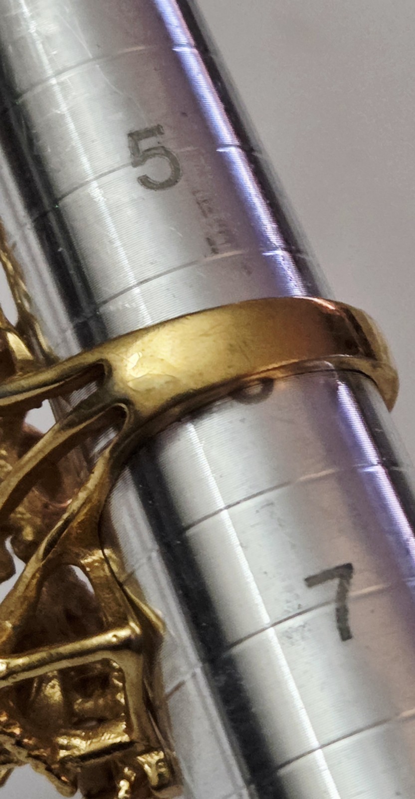 Vintage 18kt HGE Gold Plated & Opal Modernist Brutalist Statement Size 6 Ring