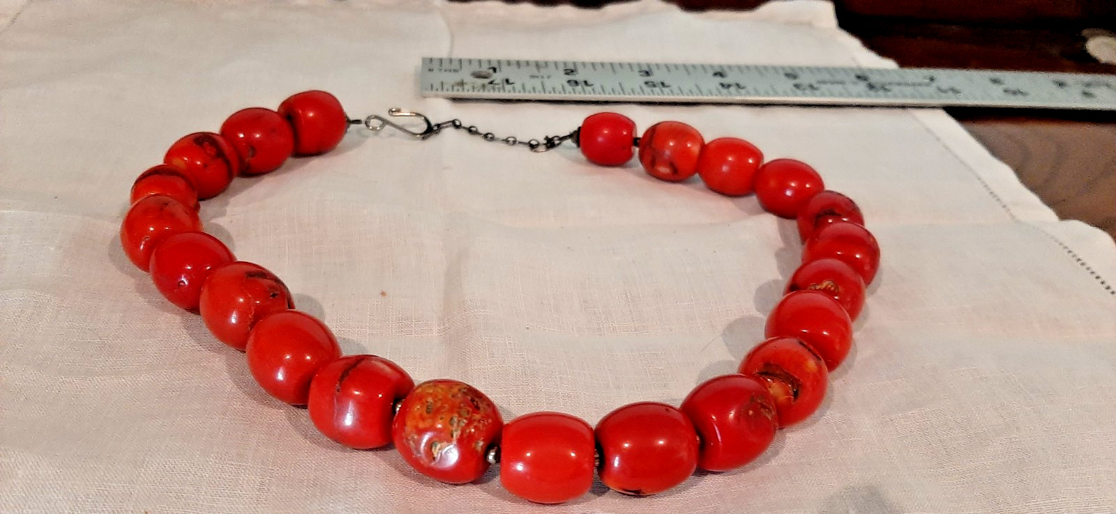 Vintage, Red Chunky Coral Necklace