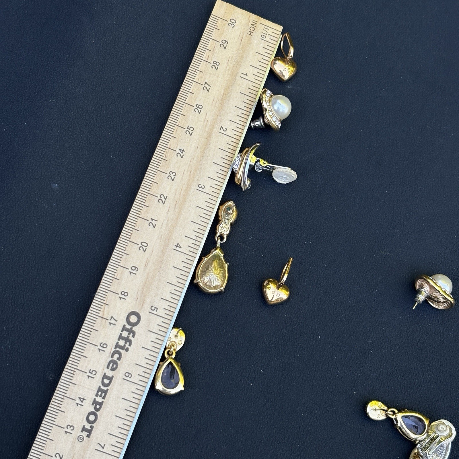 5 Pairs Signed Swarovski Crystal Earrings Lot