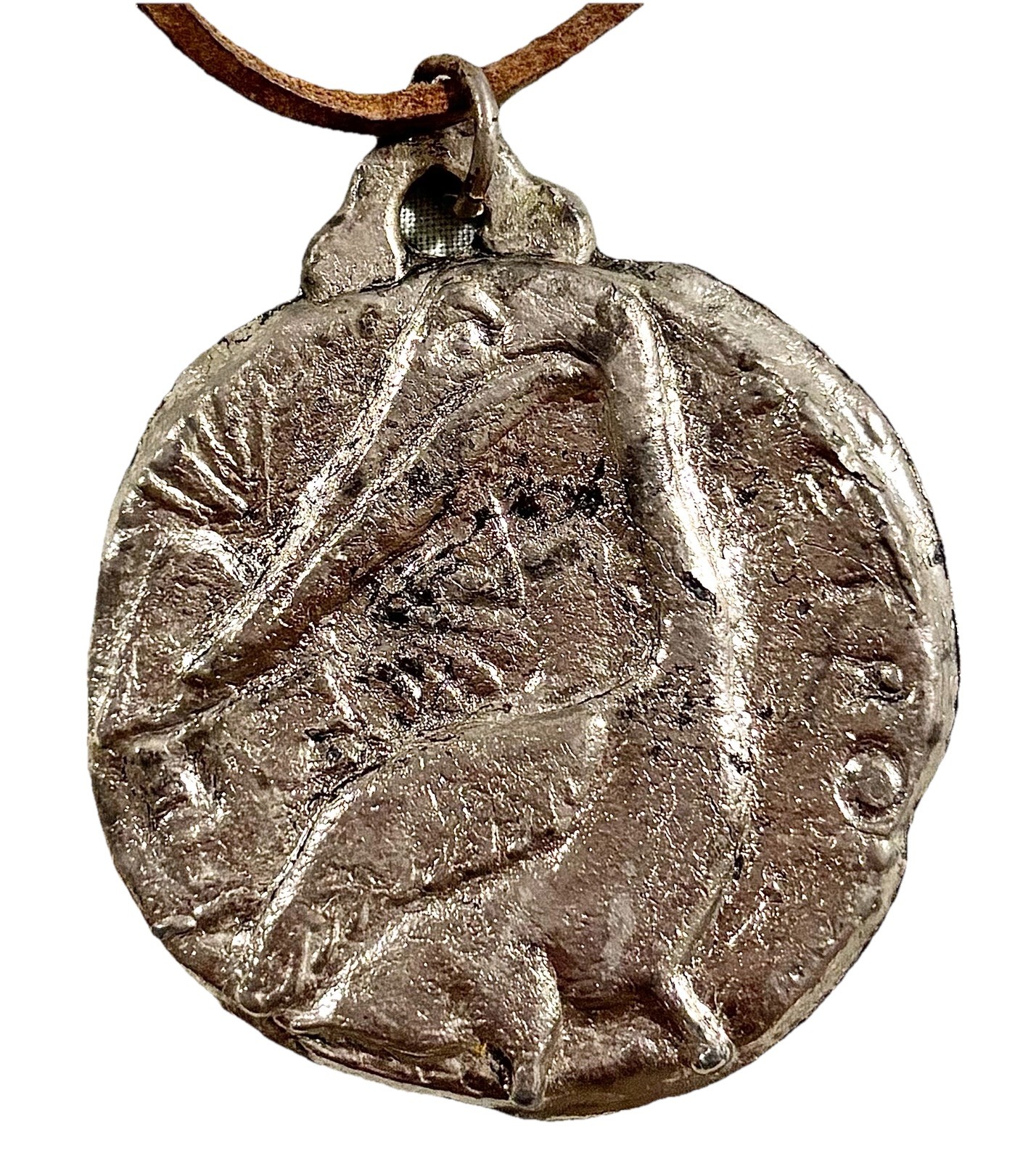 1958 Vintage Mykonos Greece Petros Pelican Pendant Necklace Windmill Souvenir