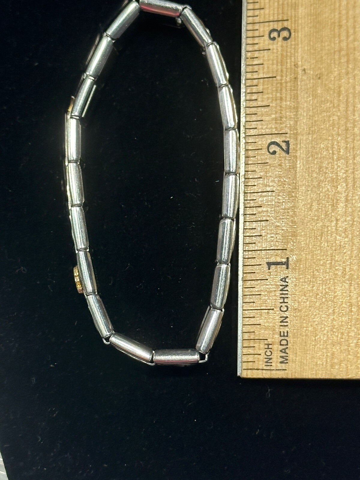 Vintage D’linq Fashion Bracelet – Silver Tone – Stretch Band – Stainless Steel
