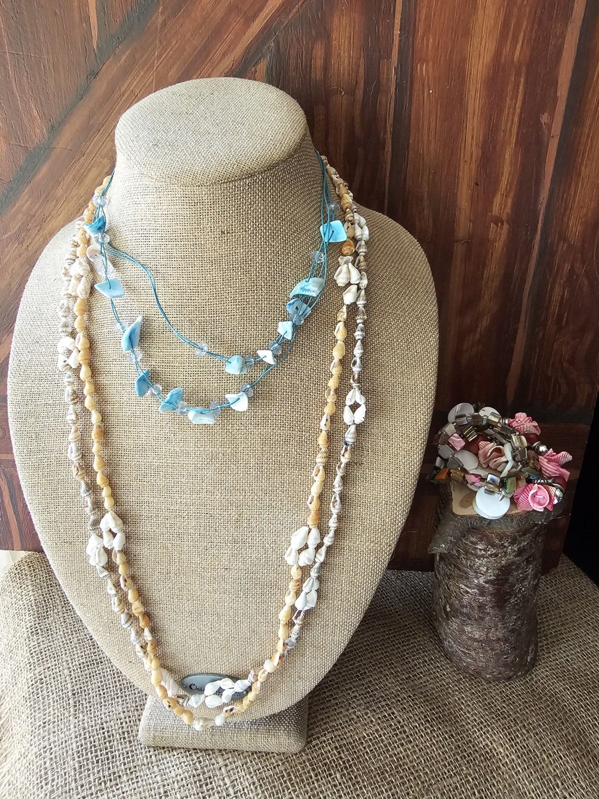 10p Vtg/Mod Jewlery Shell Necklaces Stretch Bracelets Eearings Beach Summer