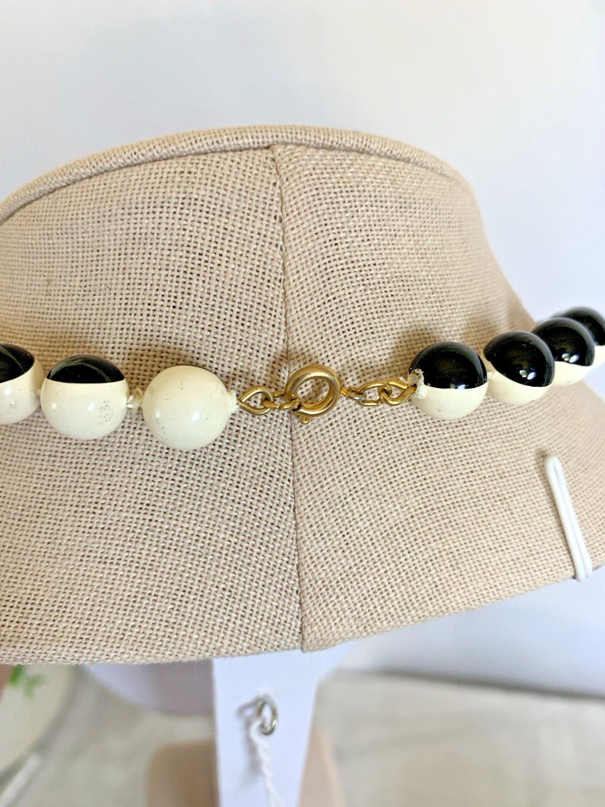 Vintage MOD Monochrome Jewelry Lot Black White Earrings Signed Tacoa & Necklace