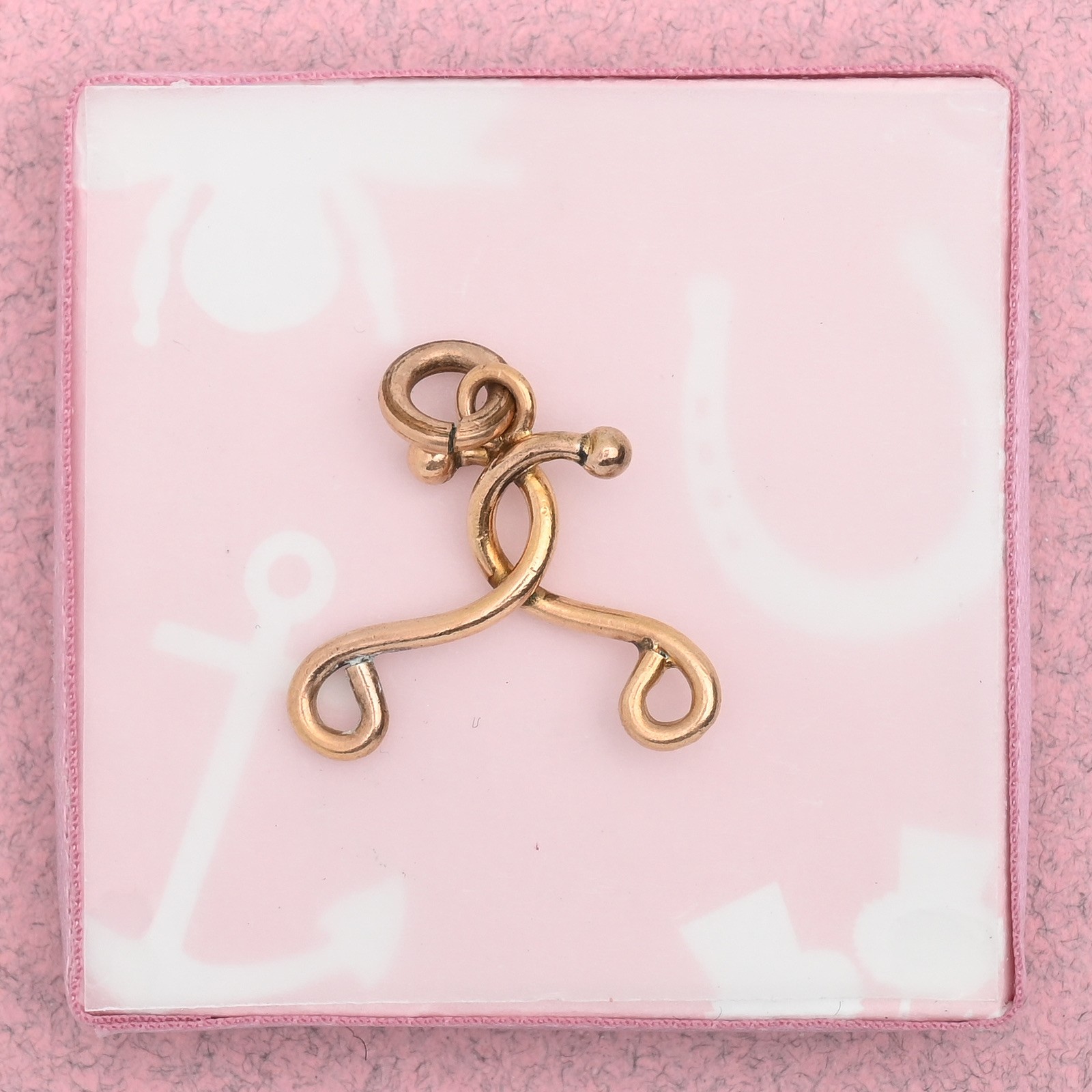 Antique Victorian Eternity Knot Rose Gold Filled Double Bail Pendant