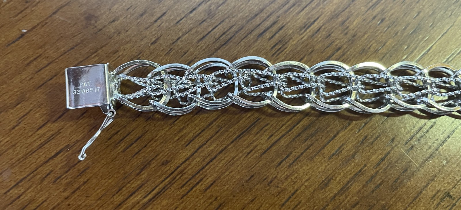 Vintage Jacoby Bender JB Multi-Link Charm Bracelet Silver Overlay Safety Clasp