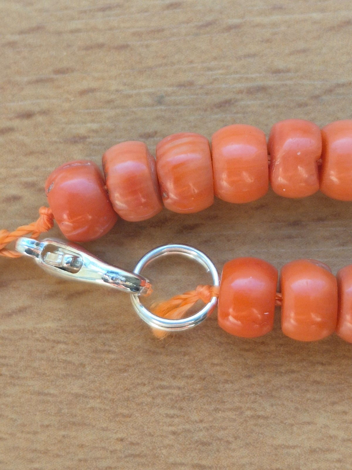 Antique necklace in Ukrainian style made of natural salmon-colored coral 26,2 gr