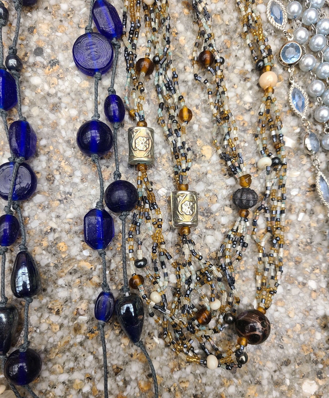 Vintage Costume Jewelry Lot Necklace Bracelet Earring Beaded Glass Pearl Gold Cl