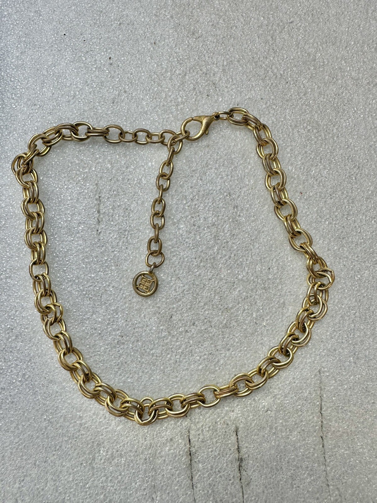 Givenchy Double Rolo Link Gold Tone 19” Necklace