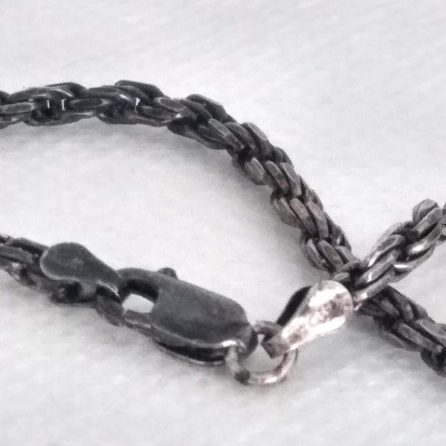 Vintage Italy 925 Sterling Silver Spiga Wheat Chain Bracelet Signed UX 7″