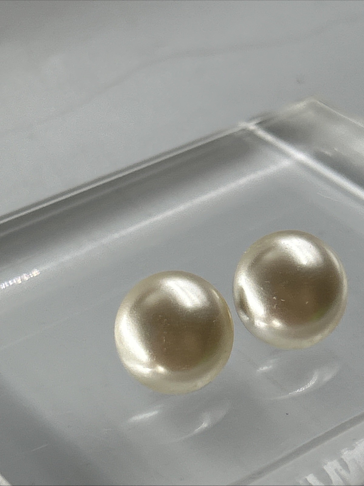 Ivory Tone Button Earrings/ Post / Pierced Ears Only/ Measure About 1/3 In