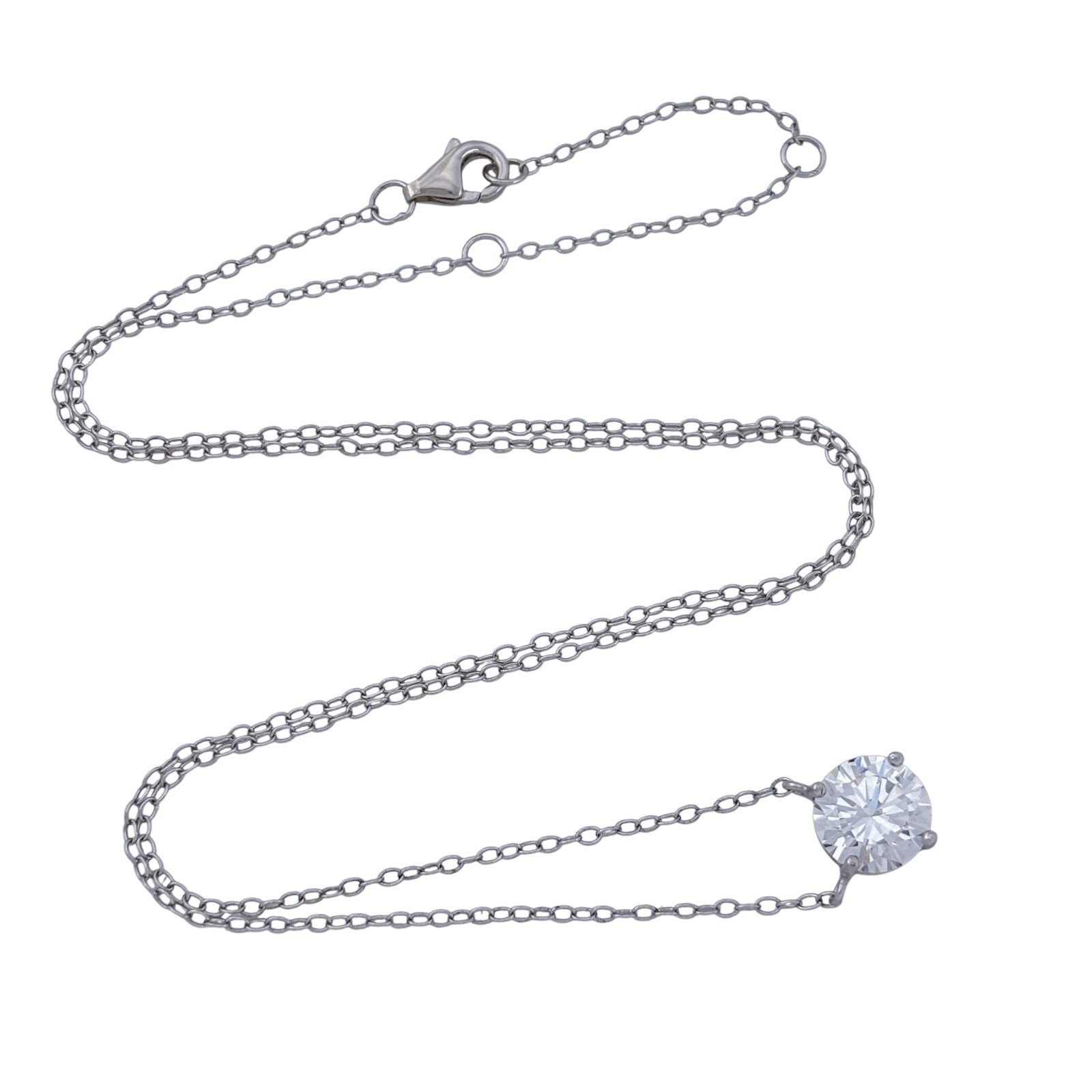 Vintage Sterling Silver 925 Cubic Zirconia Pendant Necklace 16″, 17,” 18″