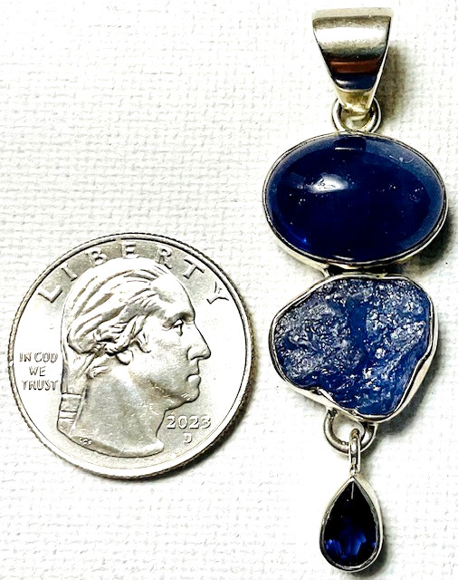 Handcrafted Sterling Silver Tanzanite & Iolite Pendant