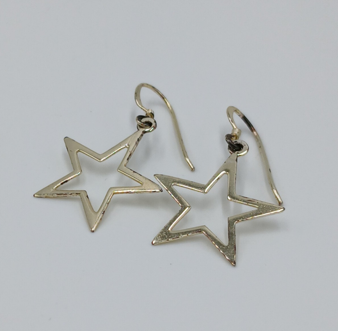 VTG 925 Star Dangle Earrings 1.5in Drop Sterling Silver 1.59g Celestial Estate