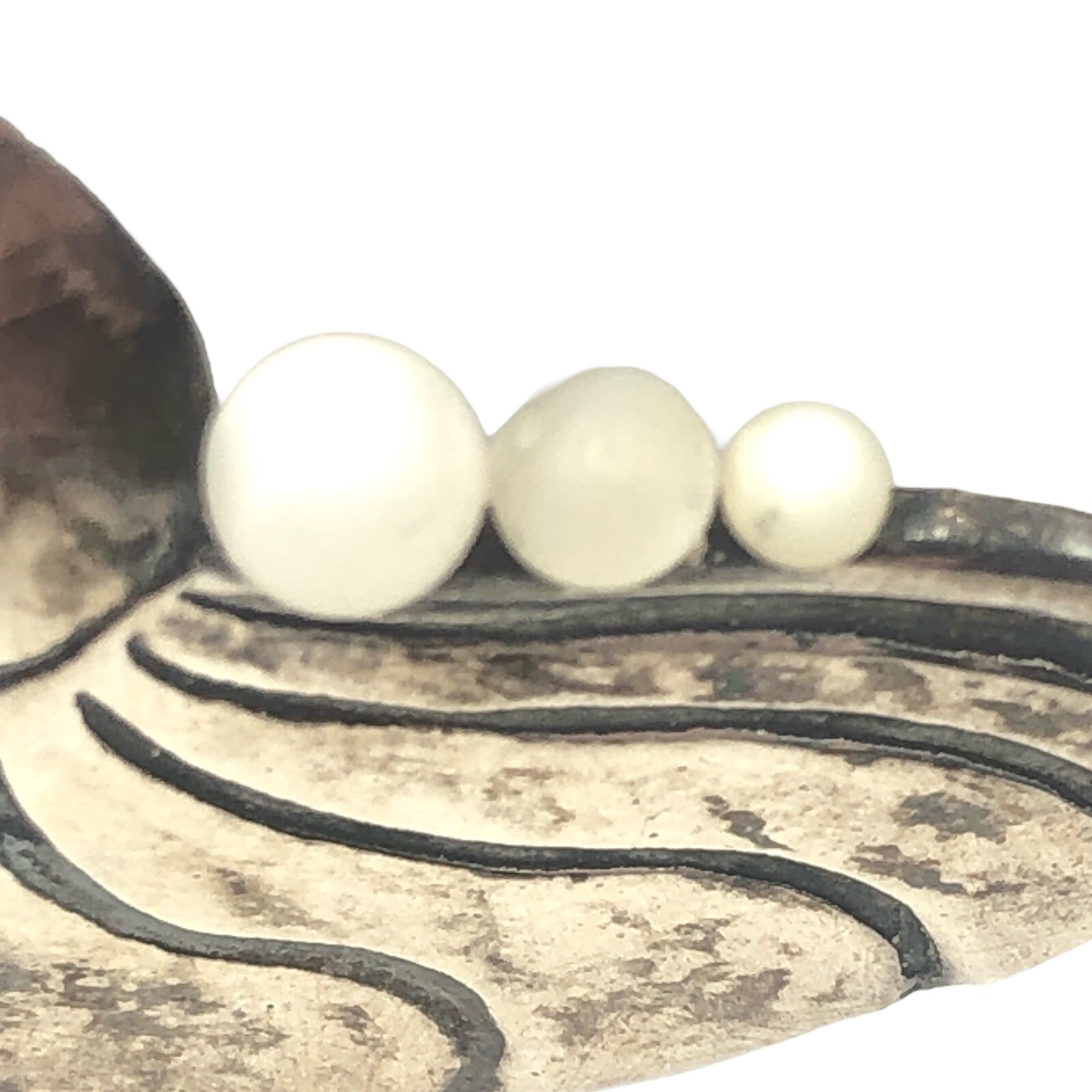 Vintage Greater Metalworks Falls Silver Sea Shell Brooch Mother of Pearl 60s-80s