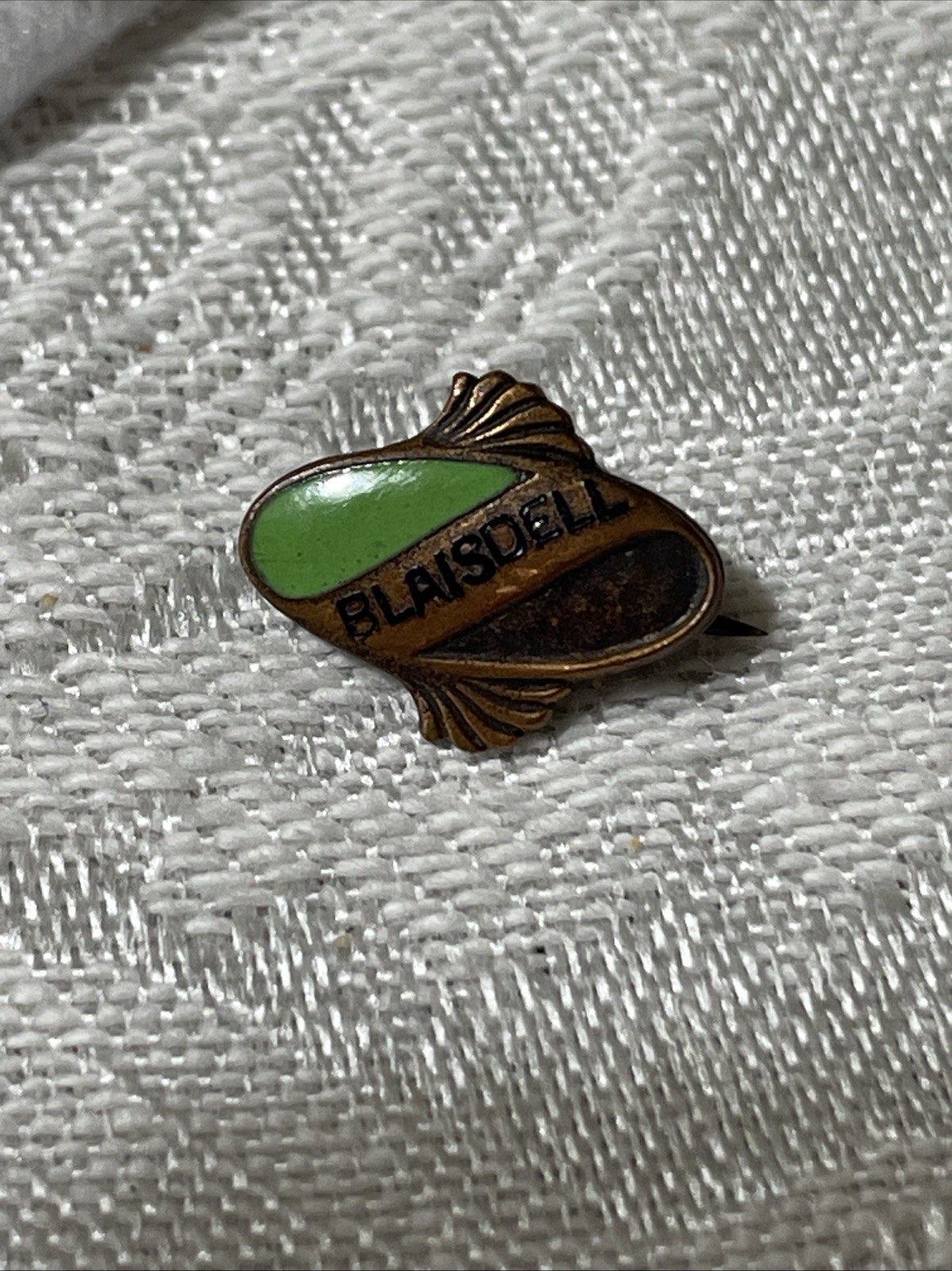 Antique Blaisdell Lapel Pin Copper & Enamel Finish Art Nouveau Design