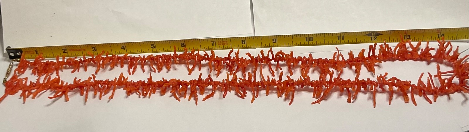 Vintage Branch/TWIG NATURAL Red Coral Necklace 28”Mediterranean Sea Italian Boho