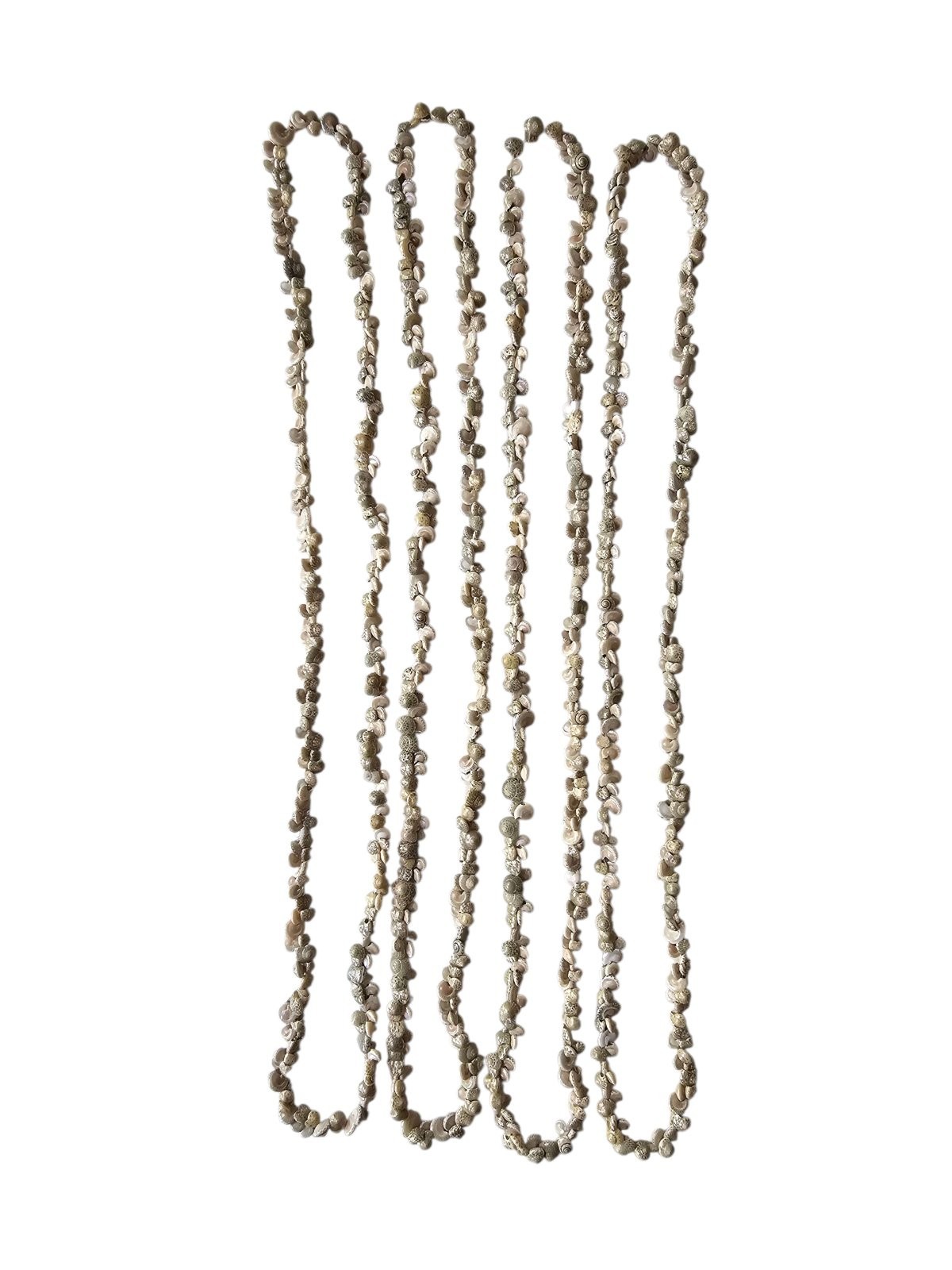 Beige Umbonium Hawaiian Snail Shell Lei Necklace 10 mm 39 in