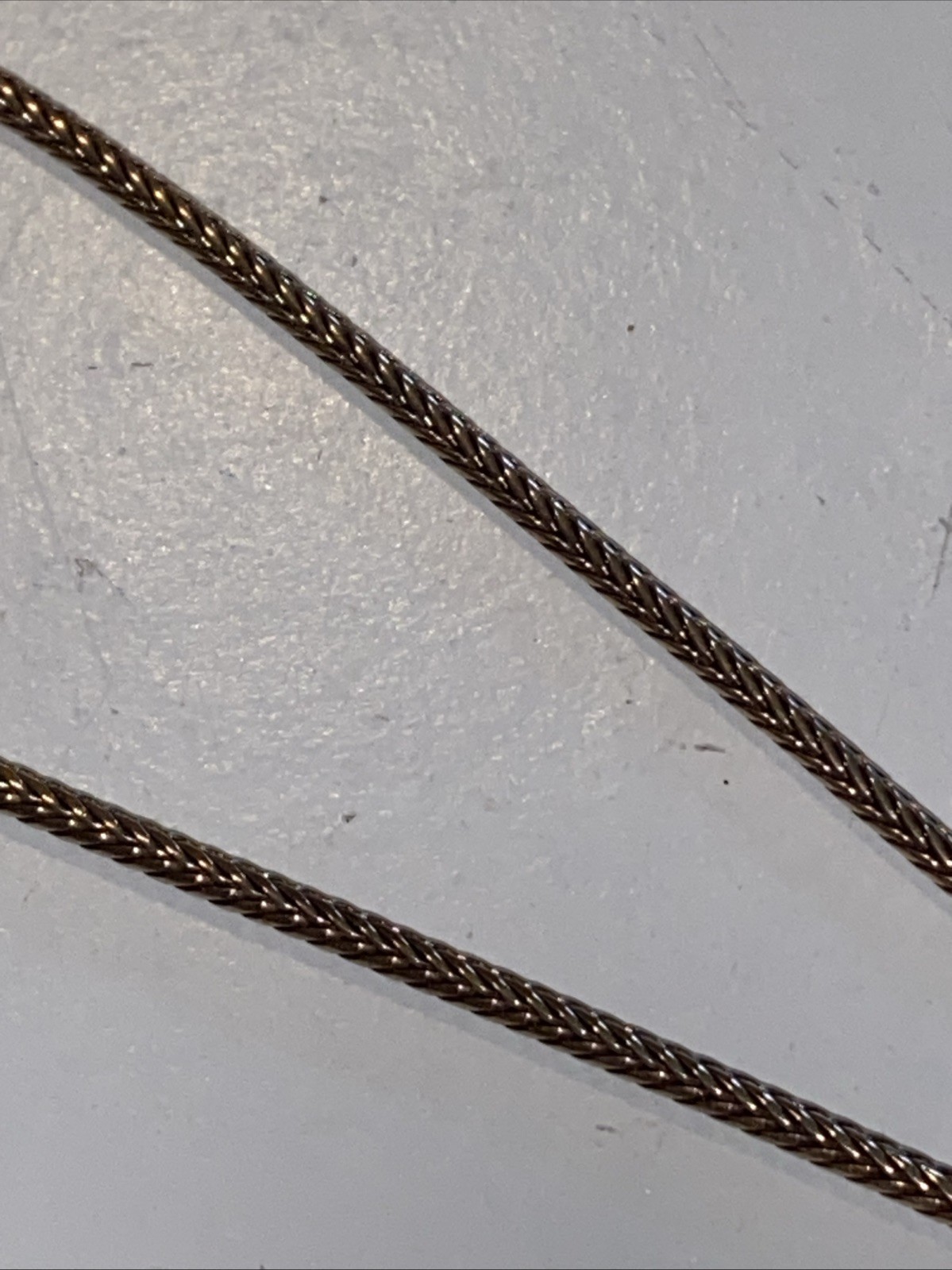 ANTIQUE VINTAGE SAPPHIRE CLEAR PASTE STONES BOLO FIX TAIL CHAIN NECKLACE 19 3/4”