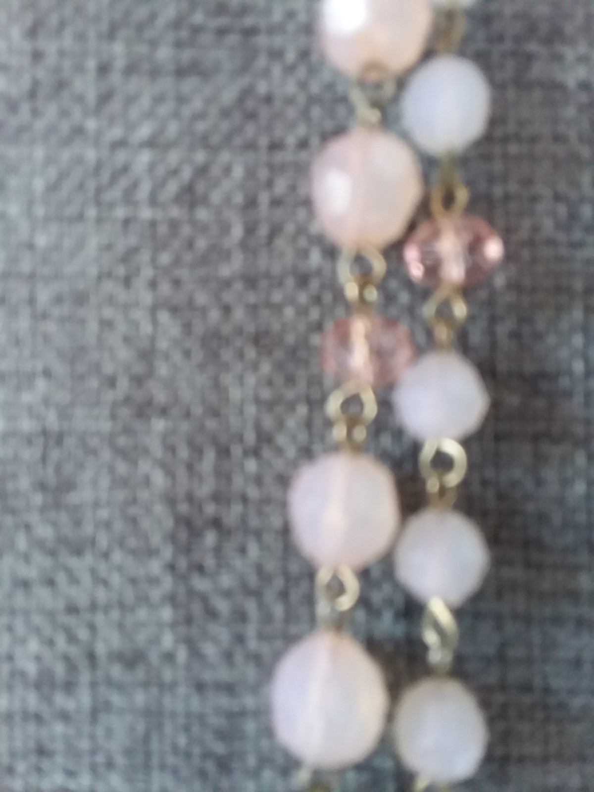 Lot Of 8 Pink, Peach,& off White Costume Jewelry Necklaces Plastic