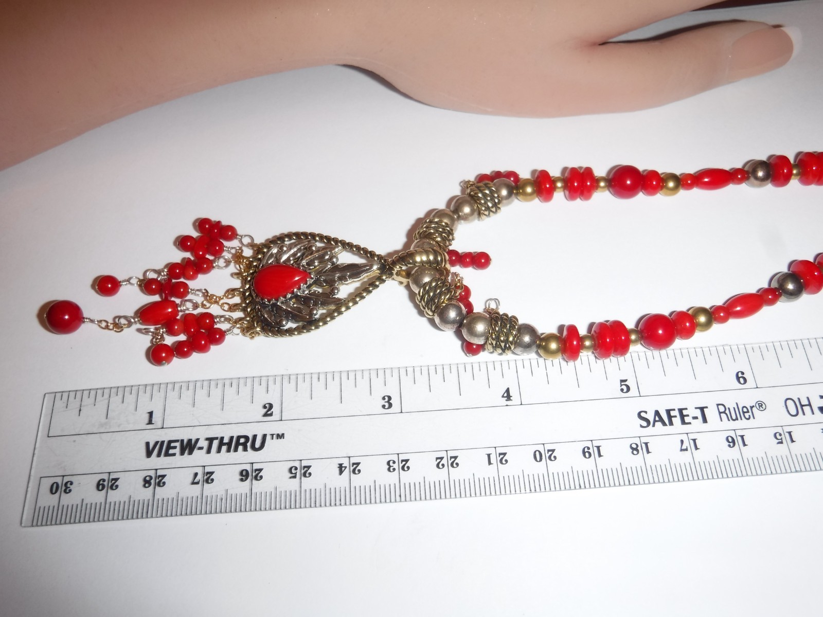 CAROLYN POLLACK-AW Relios Sterling Enhancer Carnelian/Jasper SW Design Necklace