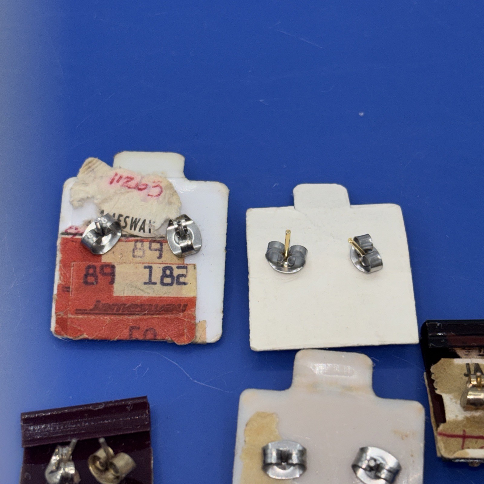 Vintage NOS Birthstone Earrings Lot January February May August Pierced