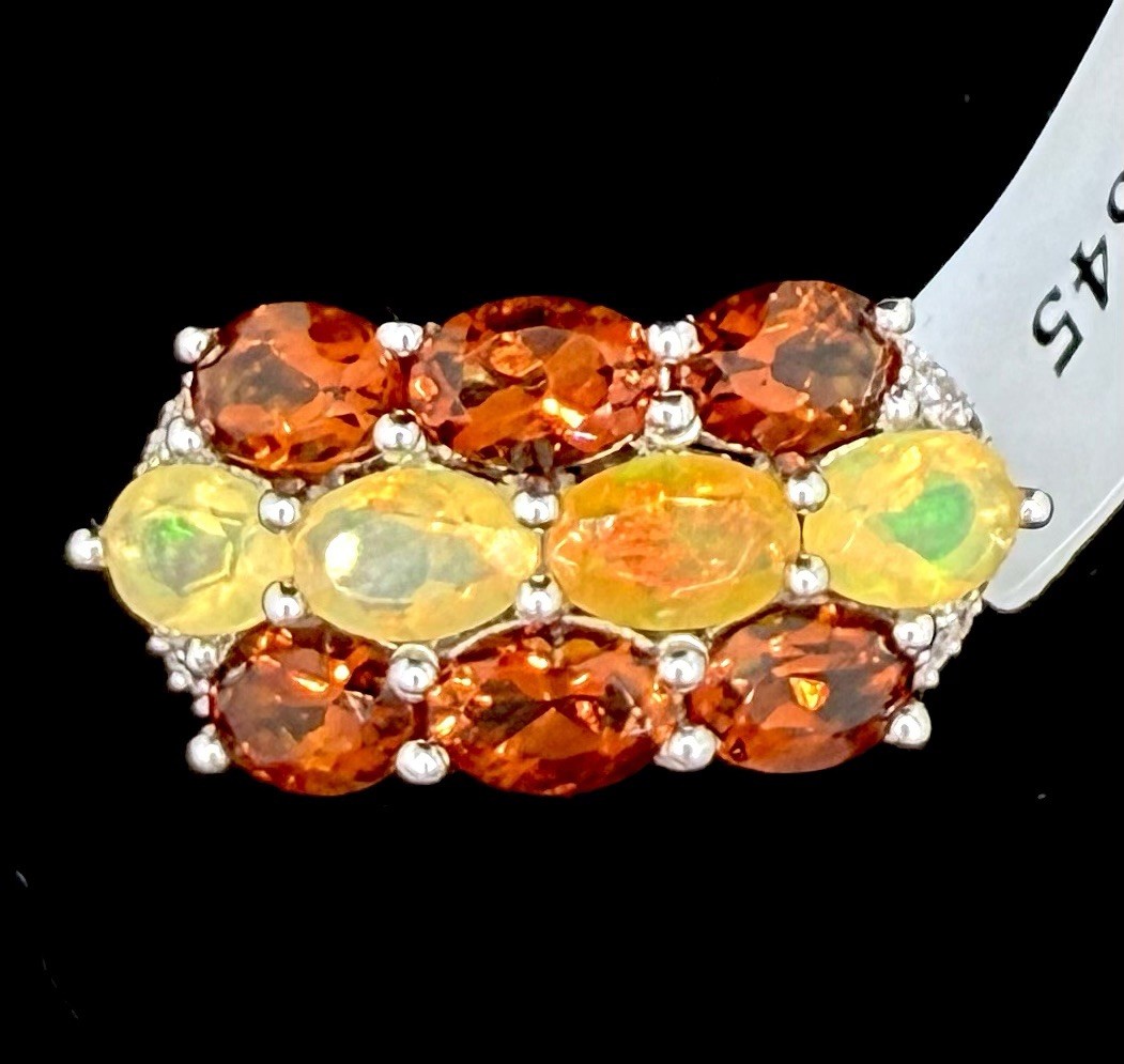 Sterling Silver Ring Earrings 925 Diamond Red Garnet New