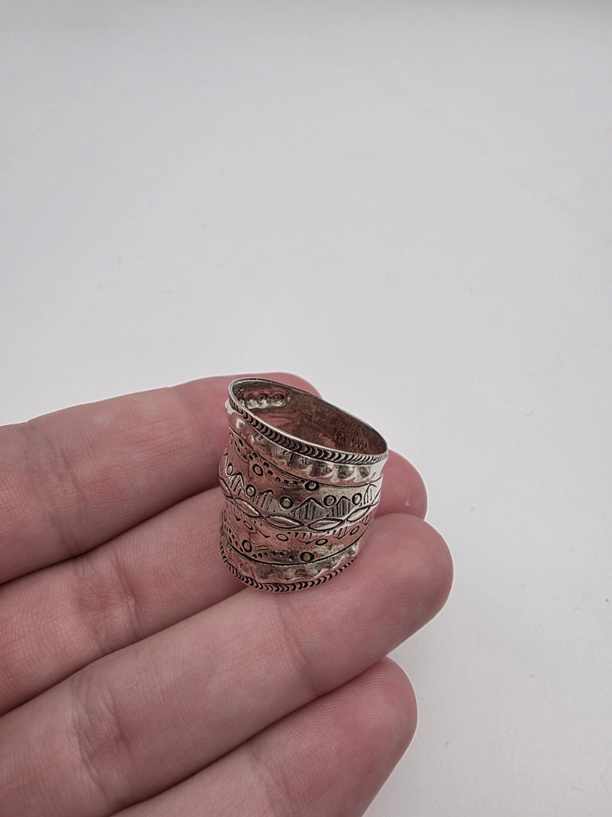 Vintage Designer BBJ Southwestern Sterling Silver 925 Ring Size 10.5