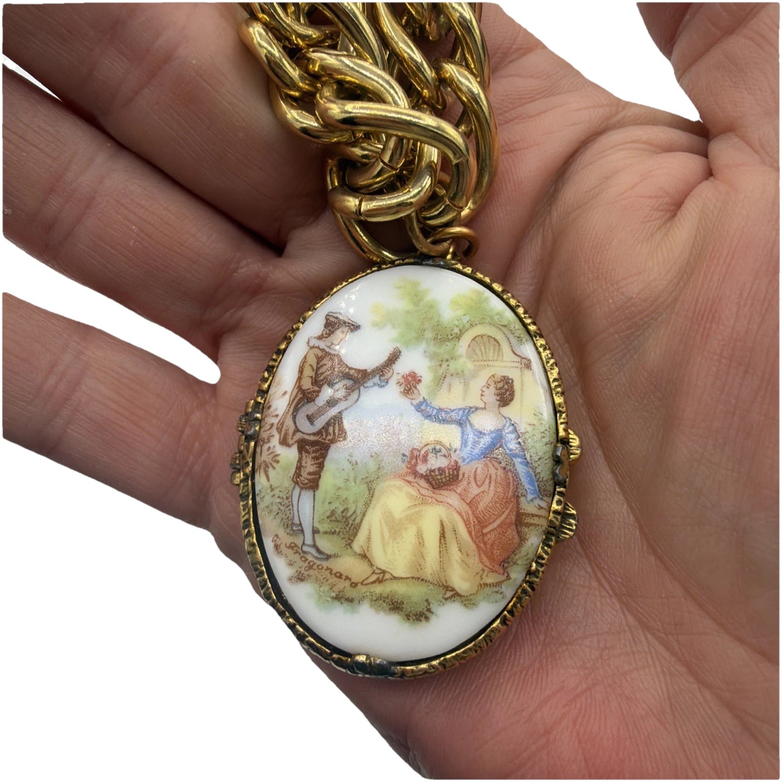 Vintage Mary Chess Gold‑Tone Locket Bracelet Collectable Perfume Jewelry
