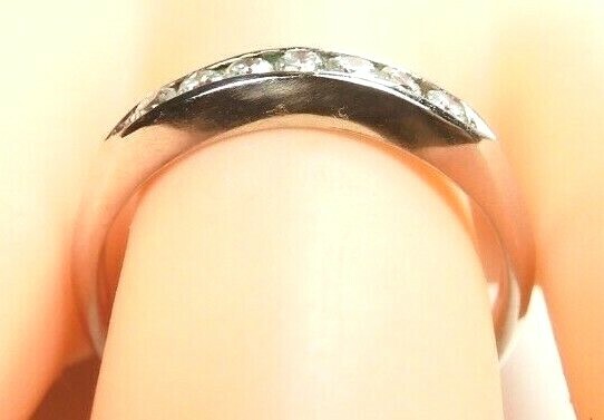 Antique Art Deco Diamond Wedding Band Platinum Ring Size 6.5 UK-M1/2 EGL USA