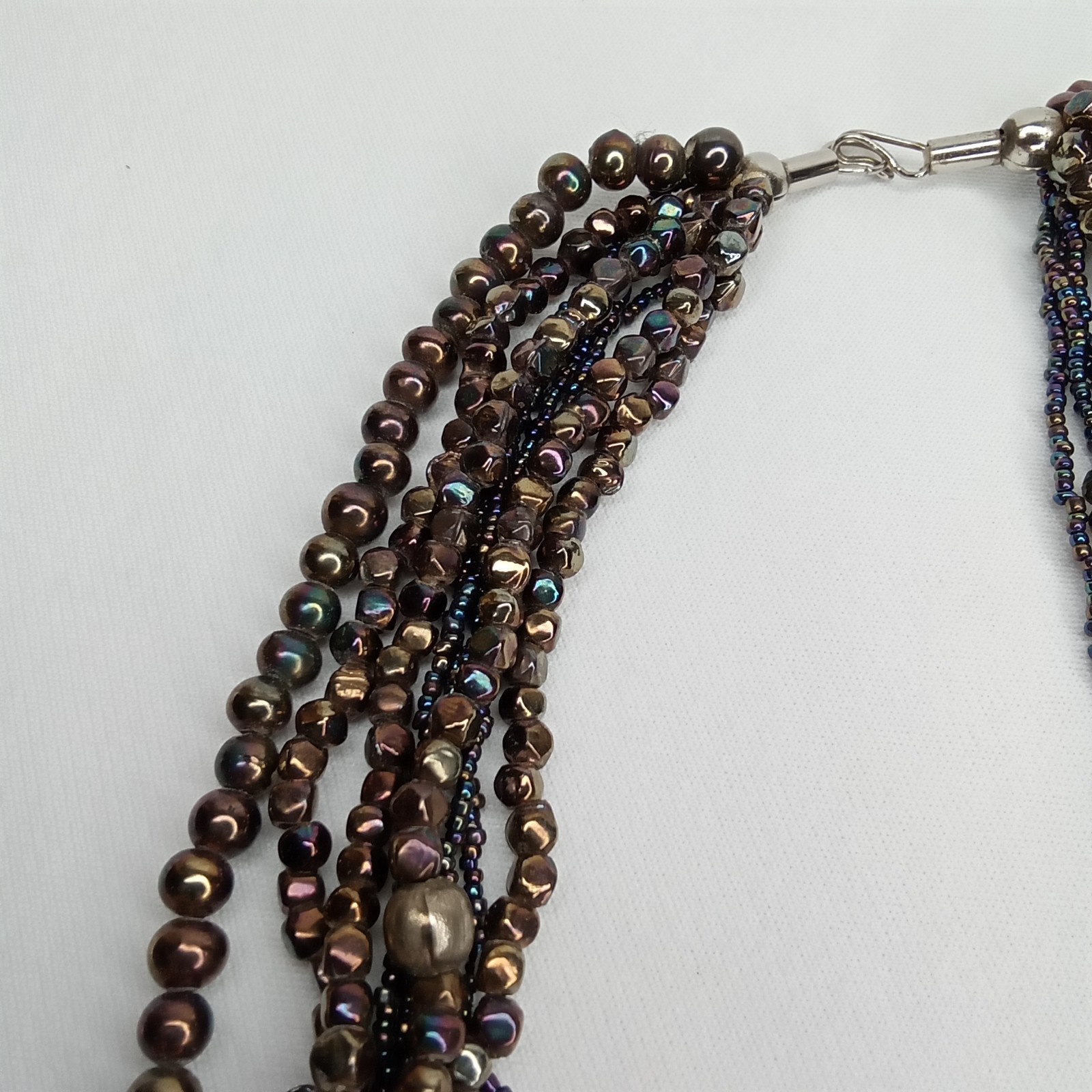Vintage 1980s Multi Strand Beaded Statement Necklace Boho Chic New Arrival