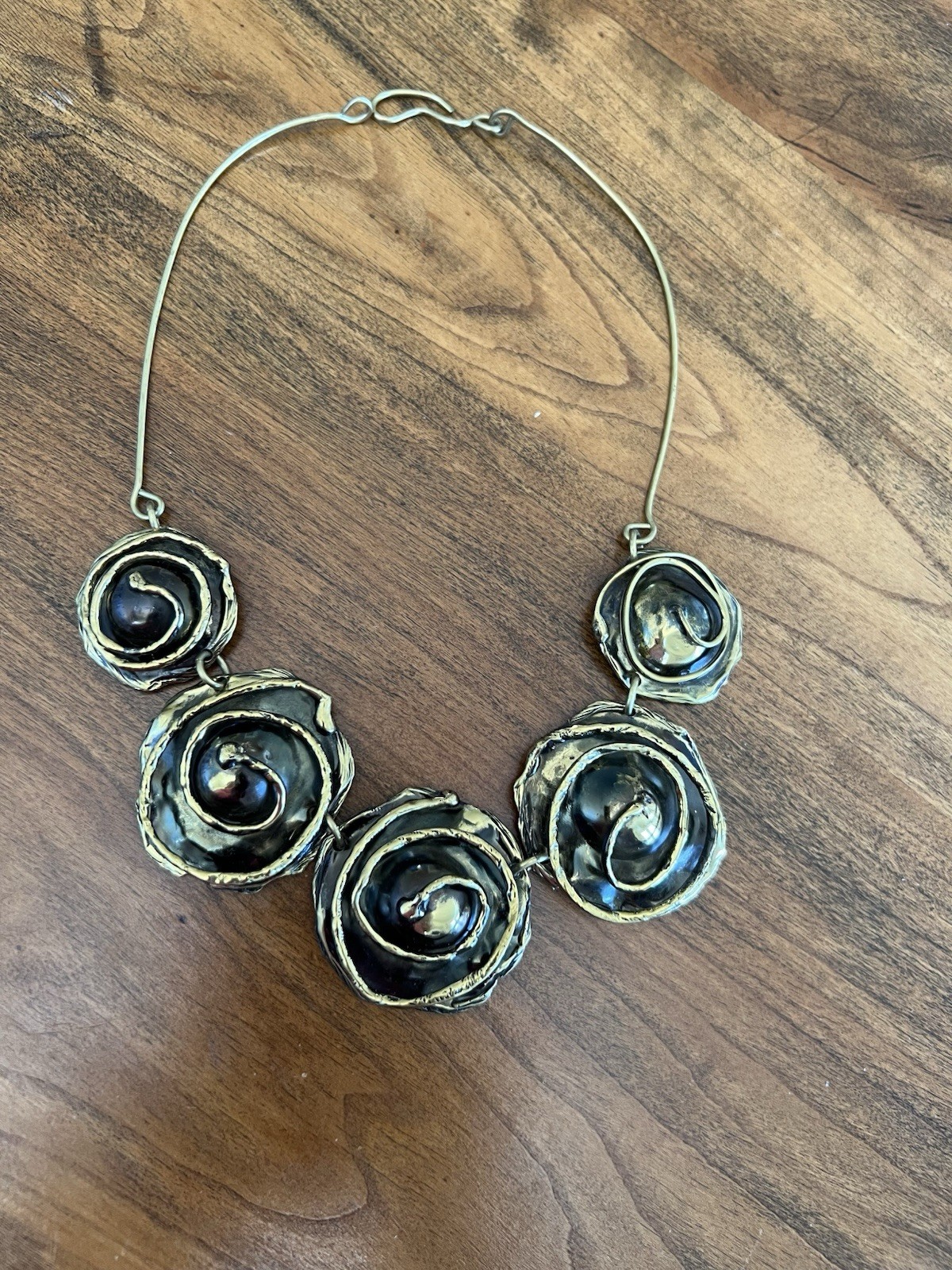 Beautiful Vintage Brutalist Mixed-Metal Necklace