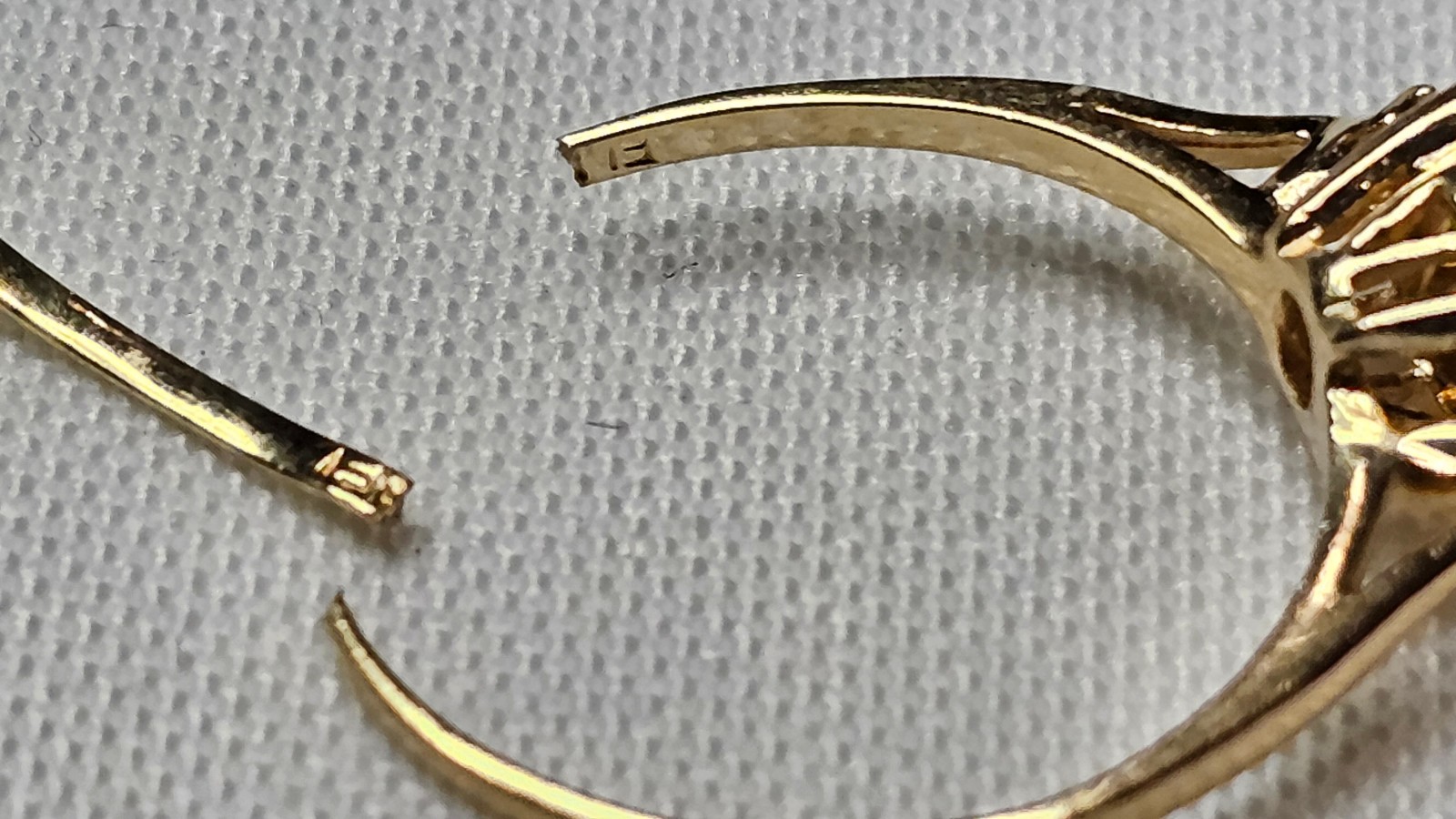 Vintage 14K Yellow Gold Citrine Diamond Ring 2.0 Grams Repair/Repurpose – Notes