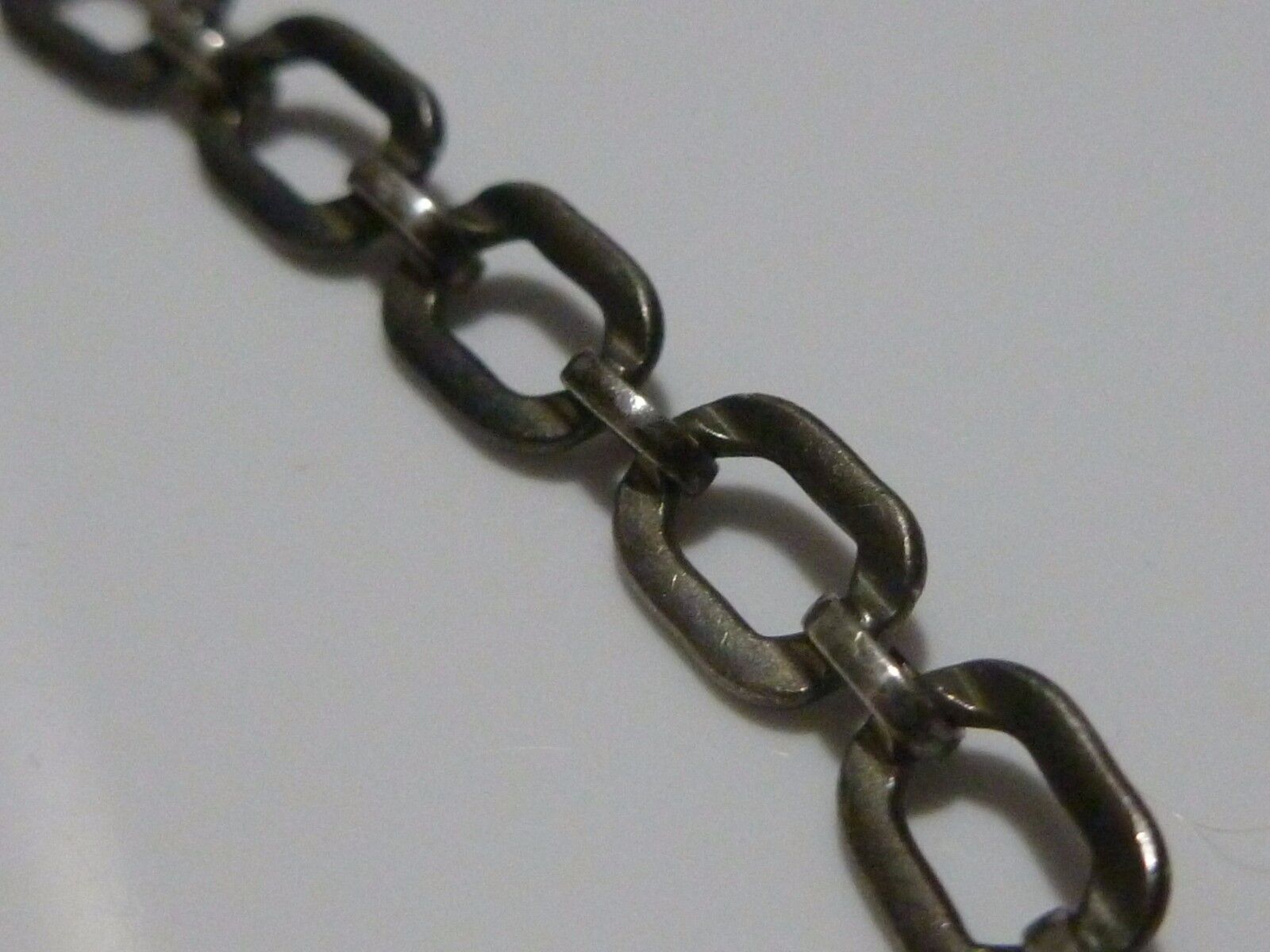 ANTIQUE OLD NOUVEAU DECO POSSIBLE CHARM STYLE STERLING SILVER CABLE BRACELET 7″