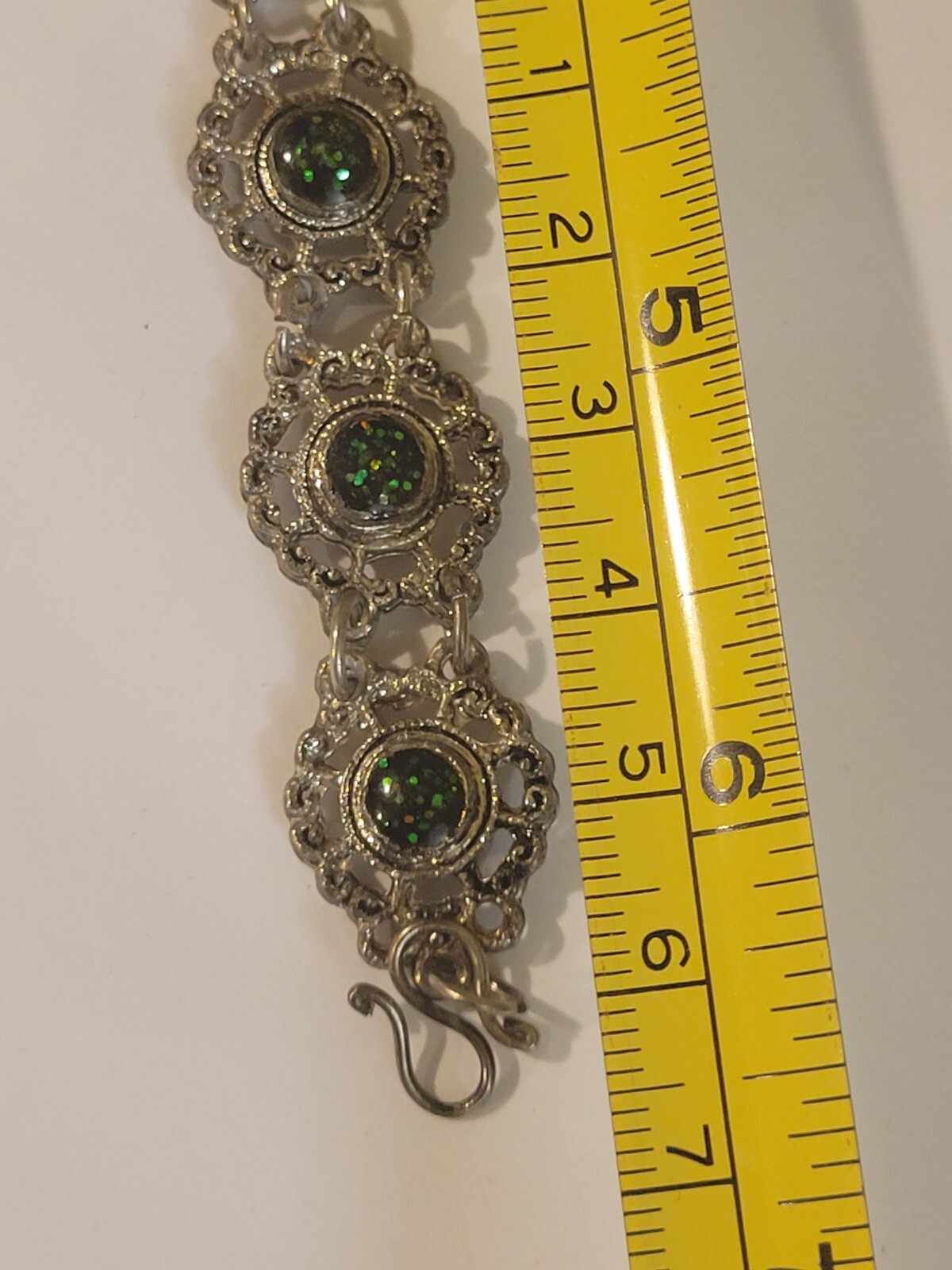 Vintage Mystic Green Stone Small Size 6″ Bracelet