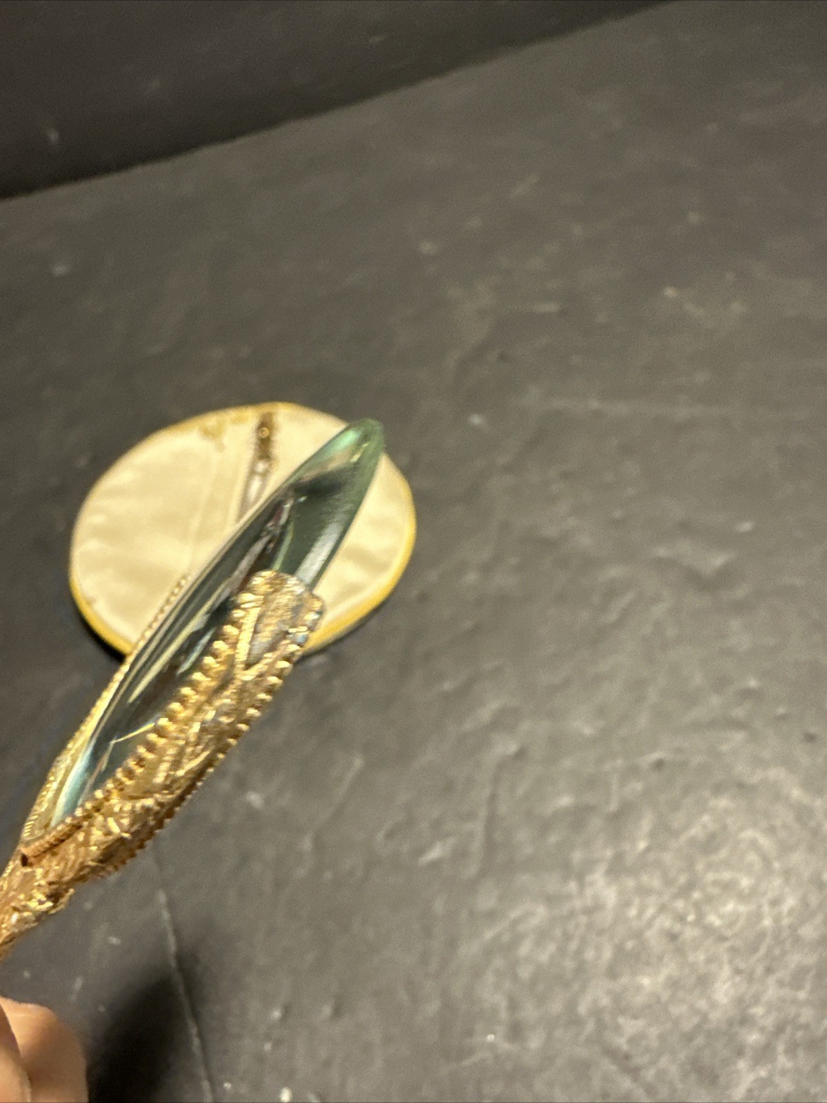 Art Deco Ornate Gold Mother of Pearl Magnifying Glass Circa 1920’s Measures 4#M4