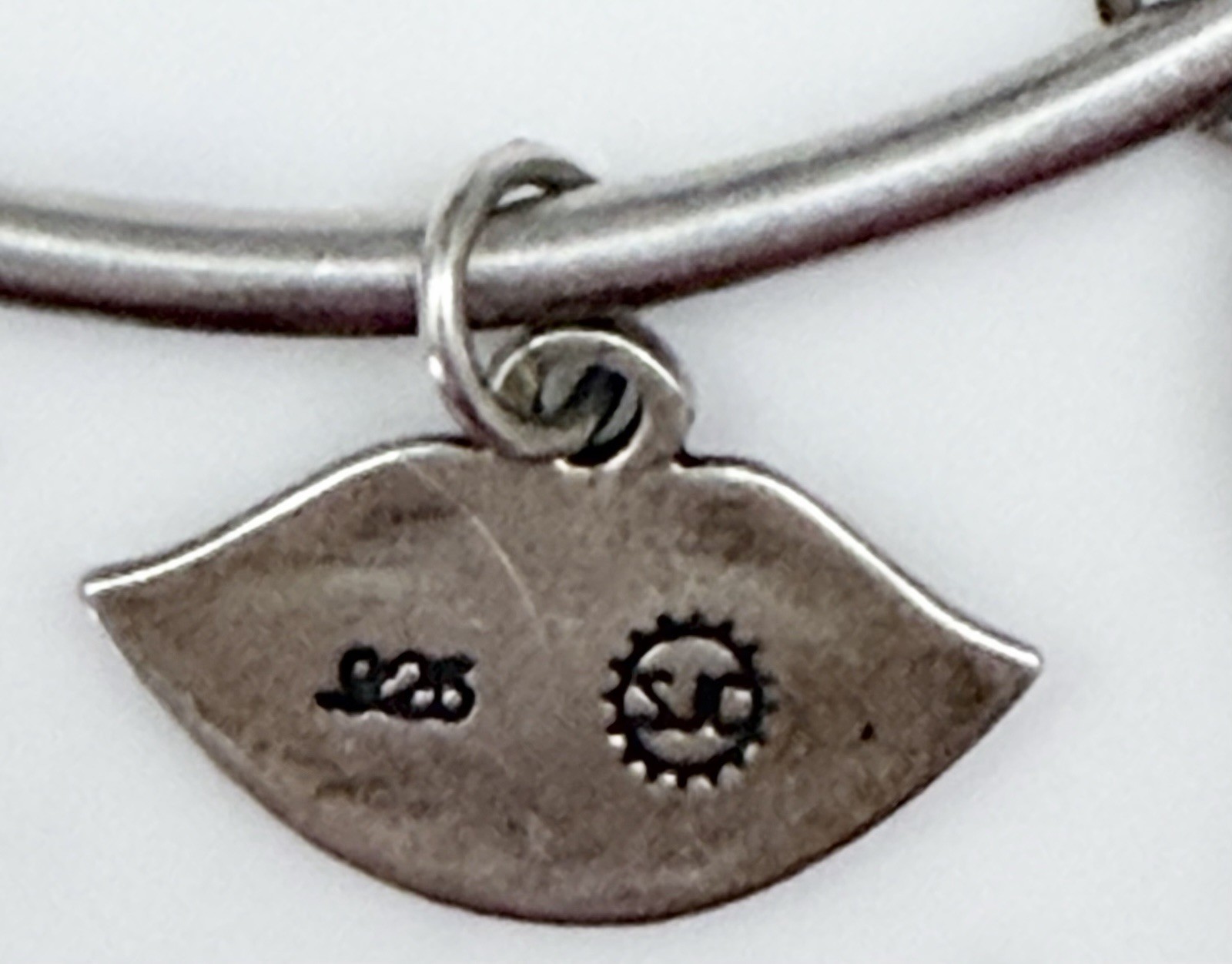 Sterling Silver Bangle Cuff Bracelet W/ 8 Charms – SJC