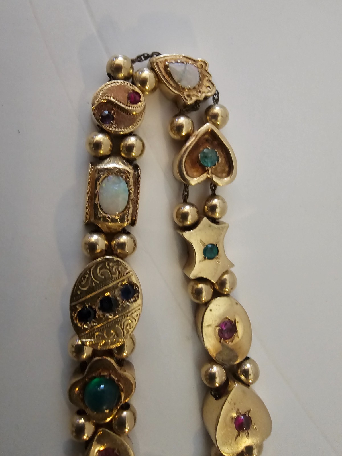 Antique Victorian 14K Gold Slide Bracelet 11 Charms 28g GIA Appraised