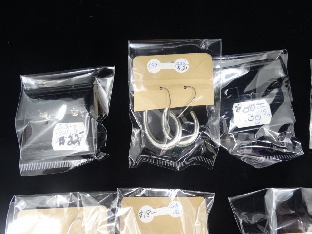 Lot of 11 Pre-Owned .925 Silver Pierced Earrings Packaged & Priced by Weight 44g