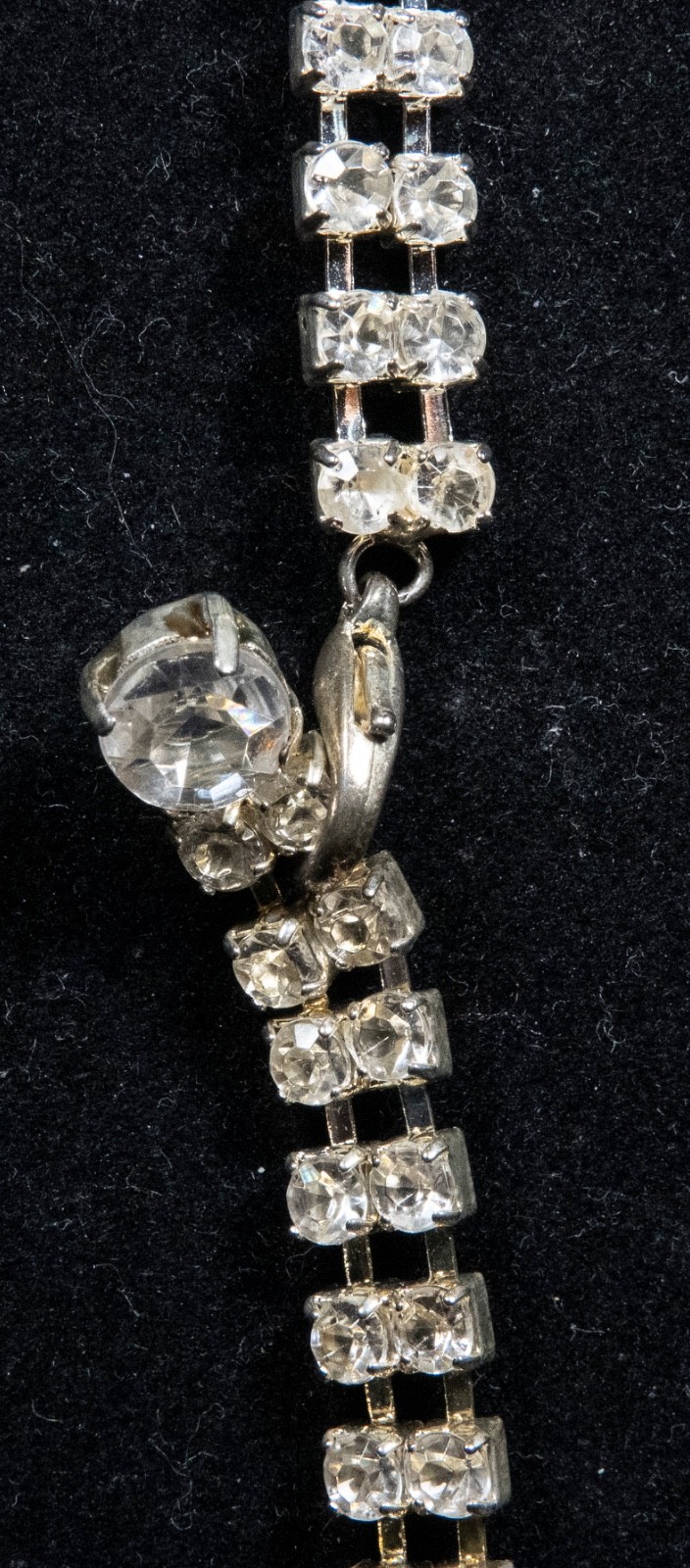 Rhinestone Necklace Goldtone 2 Strand 8mm Wide 39″ Long