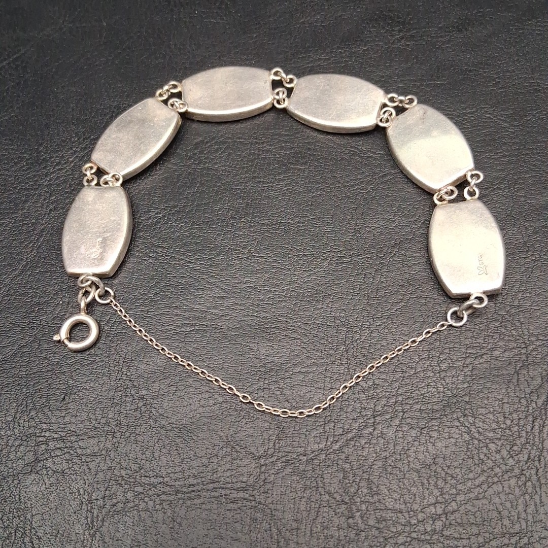 Vintage ATAAHUA Sterling Silver 925 Abalone Link Bracelet. 17.683