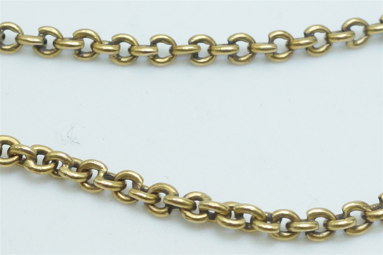 ANTIQUE ENGLISH 15K GOLD 16″ CHAIN NECKLACE c1880