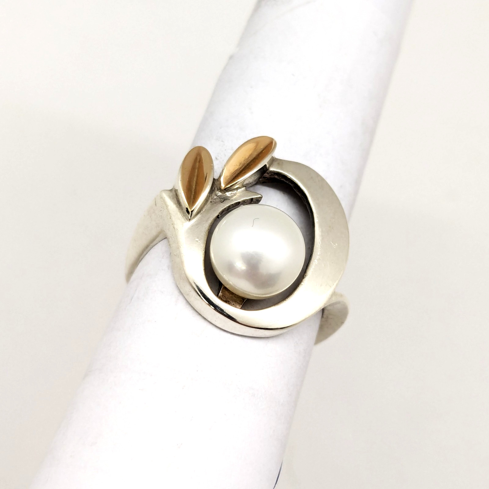 Vintage Luxury RING Silver 875 with Gold Inlay 585 -size: 8US (18mm) -5.52g. #16