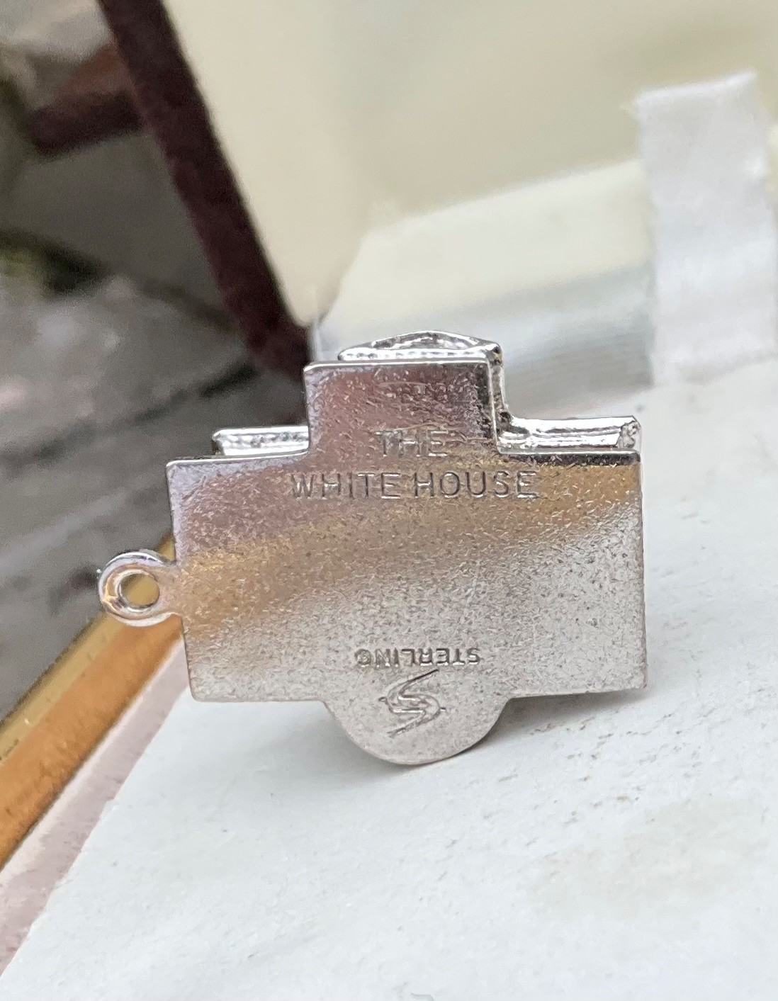 Vintage Spencer Sterling Charm THE WHITE HOUSE Washington DC Souvenir Building