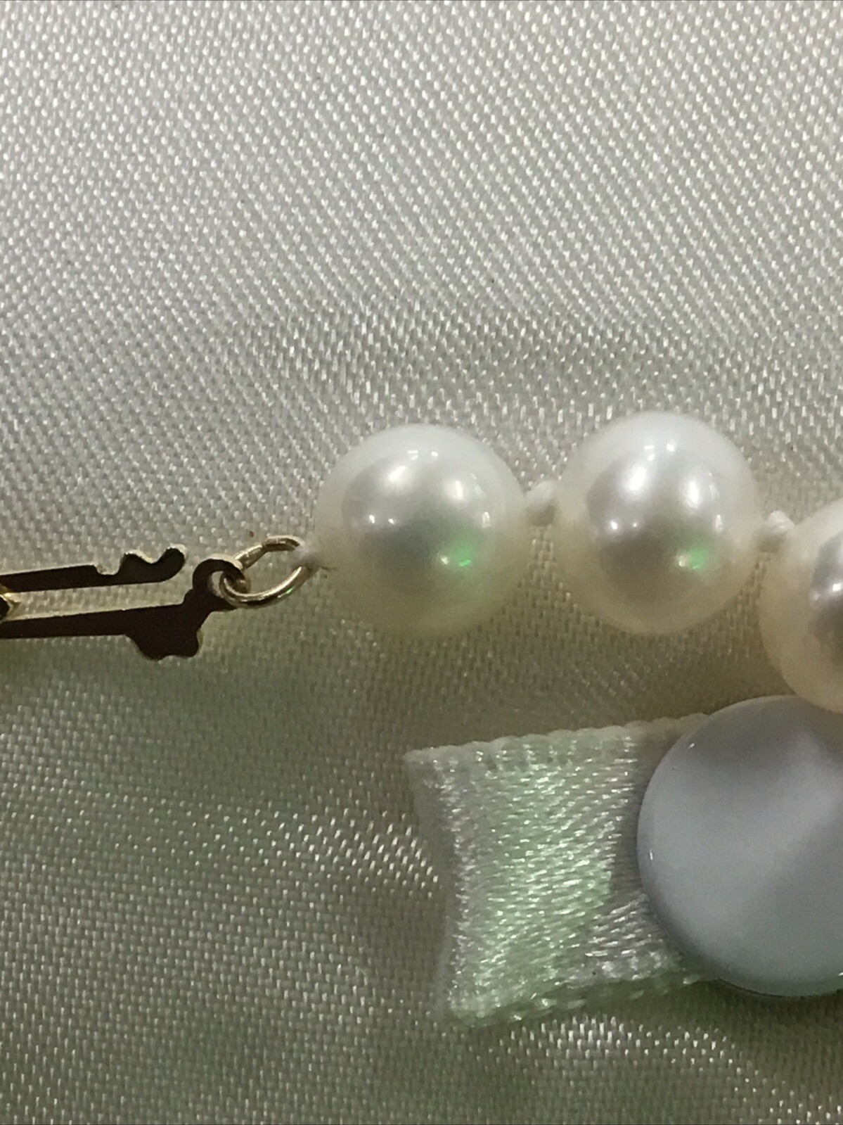 Natural Pearl 14K Gold Fish Hook Clasp Necklace 18” Long 7MM – 8MM