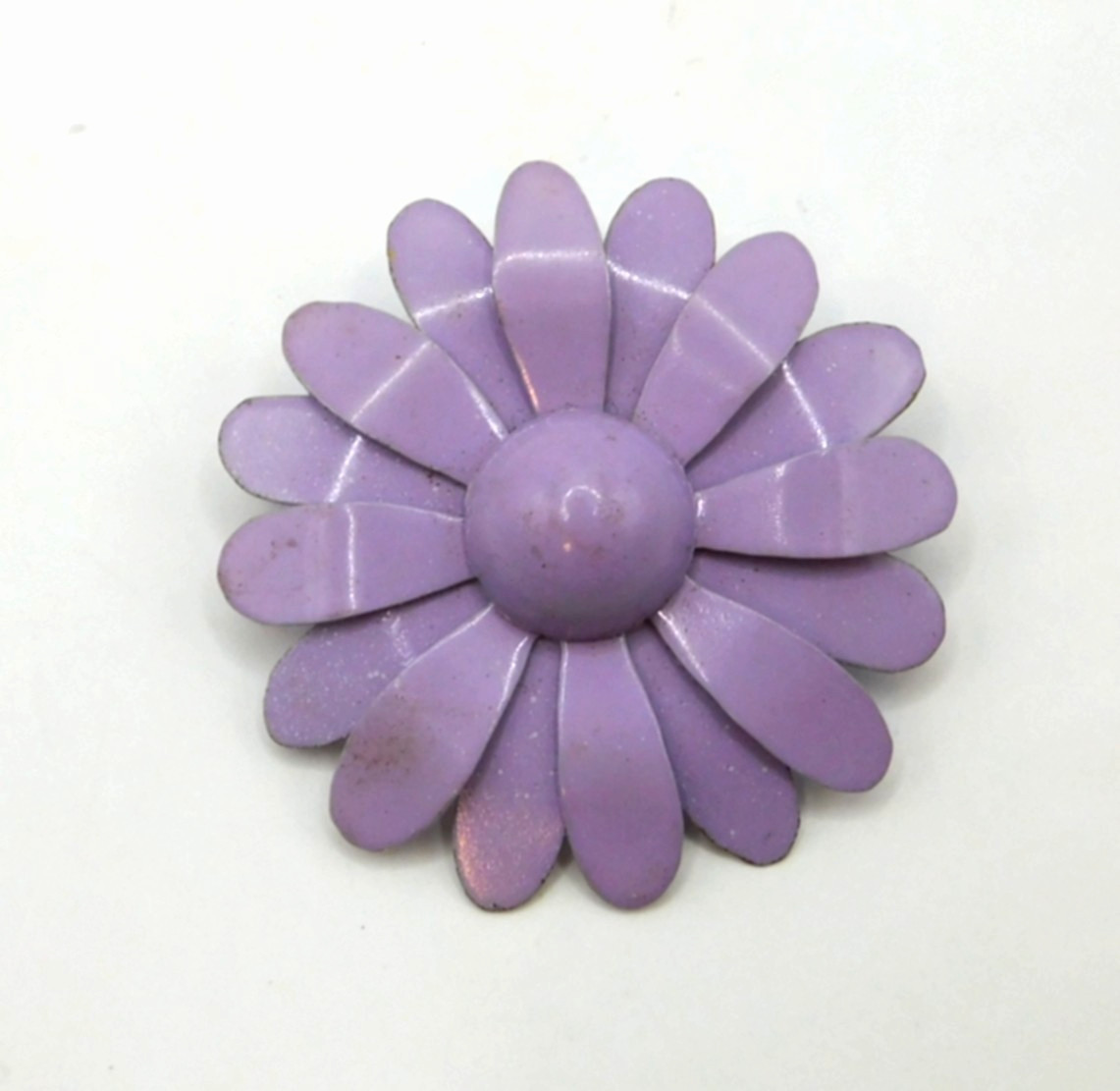 Vintage Purple Daisy Enamel Brooch 1960s