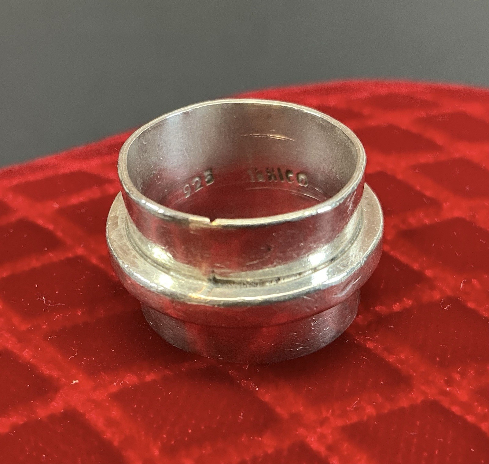 Size 6 ** 1/2 Inch WIDE BAND Sterling Silver Vintage Mexico 925 Ring