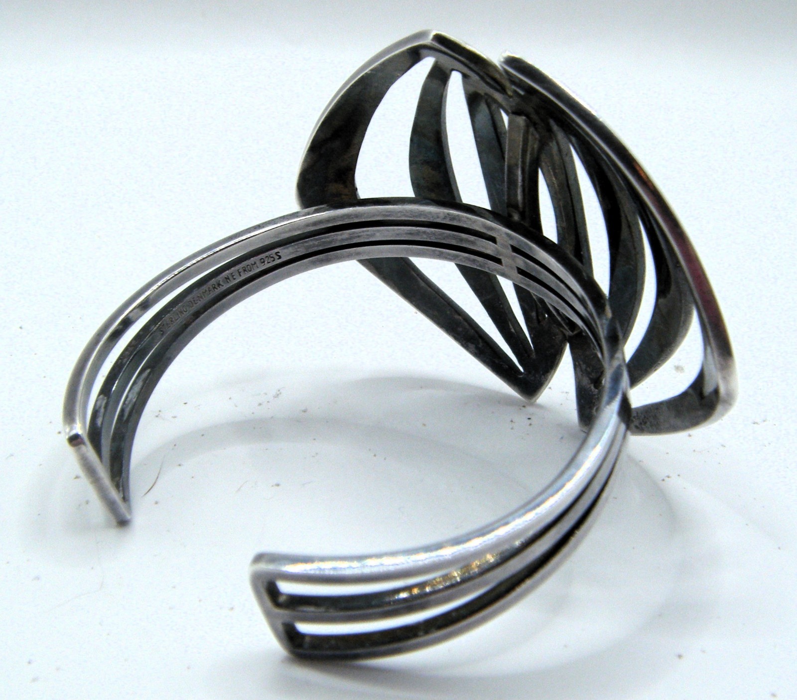 Niels Erik Sterling Silver 925 Modernist Abstract Cuff Bracelet Denmark N E From