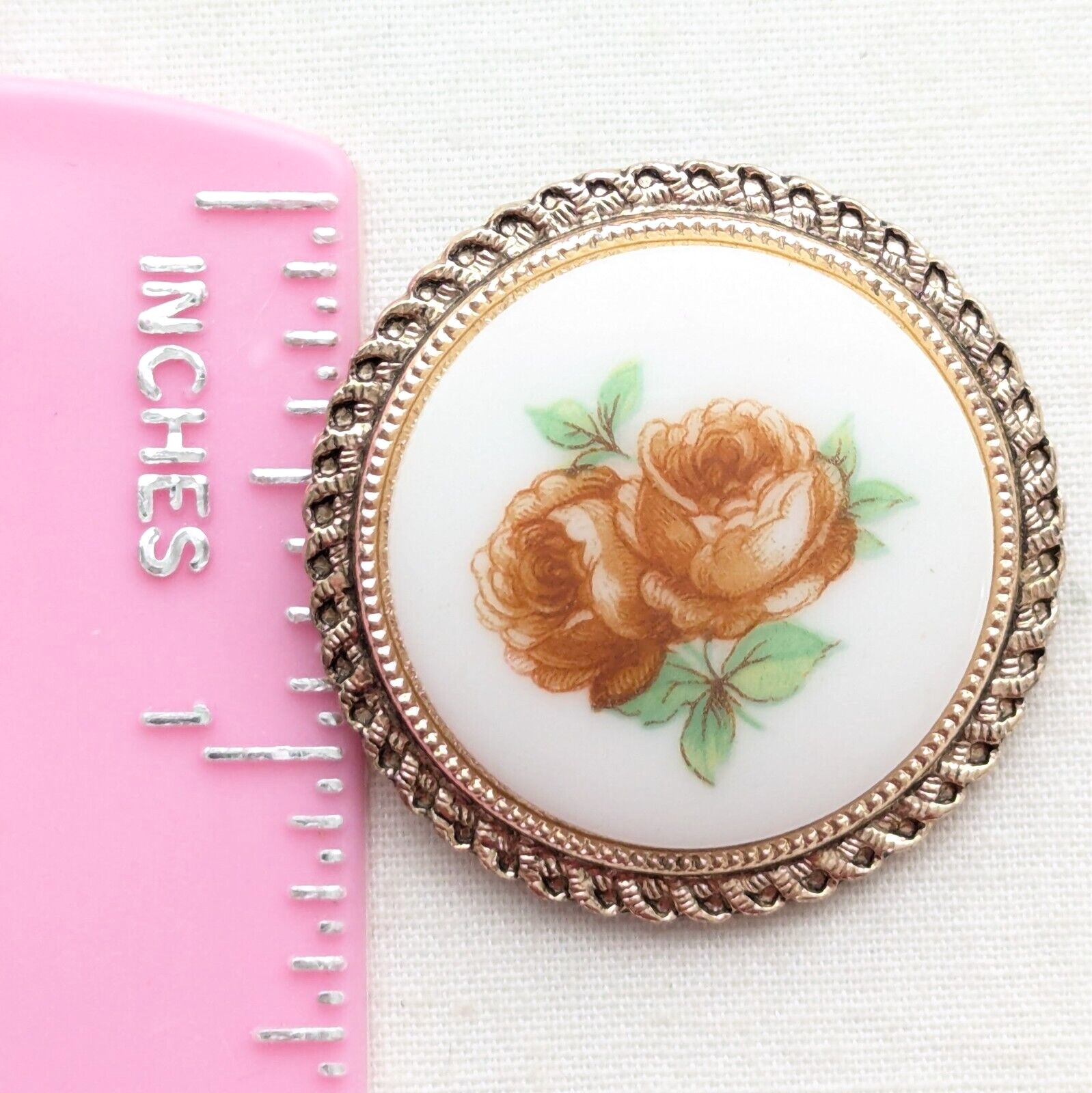 Rose Scarf Dress Clip Western Germany Vintage Victorian Revival Jewelry Gift